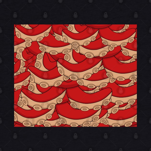 Red Octopus Tentacle Patterns by pako-valor